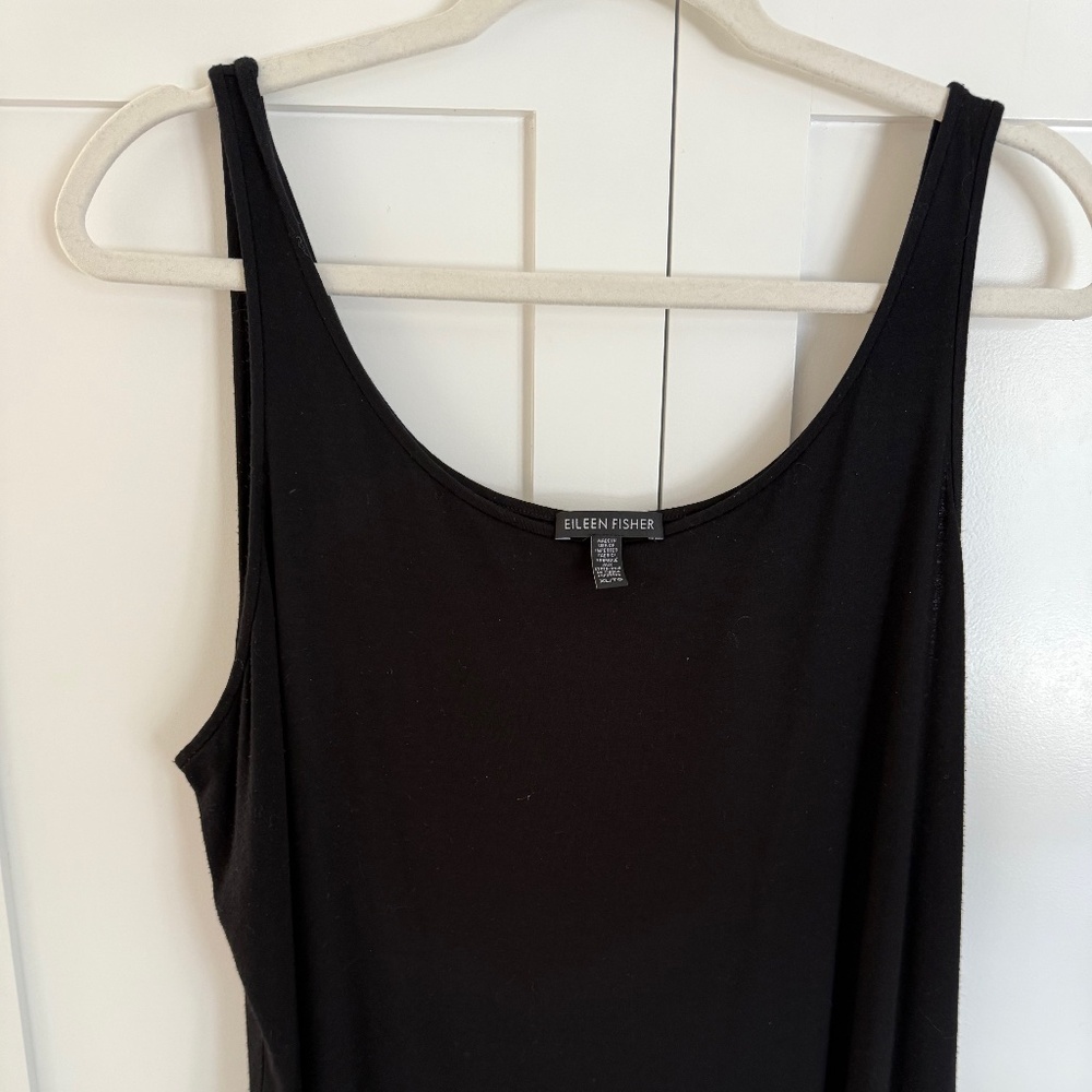EILEEN FISHER WOMENS BLACK KNIT TANK TOP SIZE XL